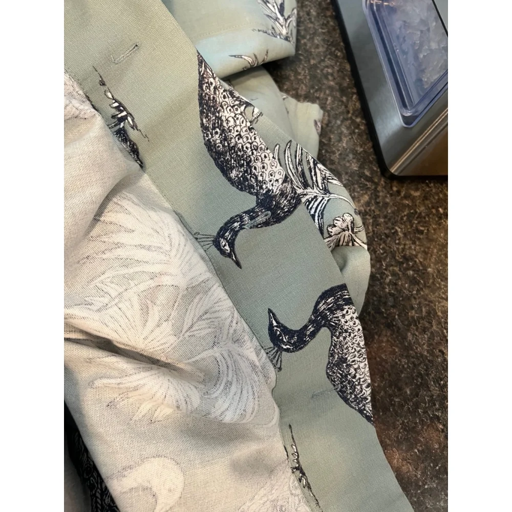 World Market Peacock and Botanical Shower Curtain 72x72
